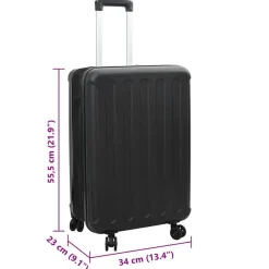 vidaXL Maleta con cerradura 34 x 23 x 55.5 cm Plástico ABS Negro Sale