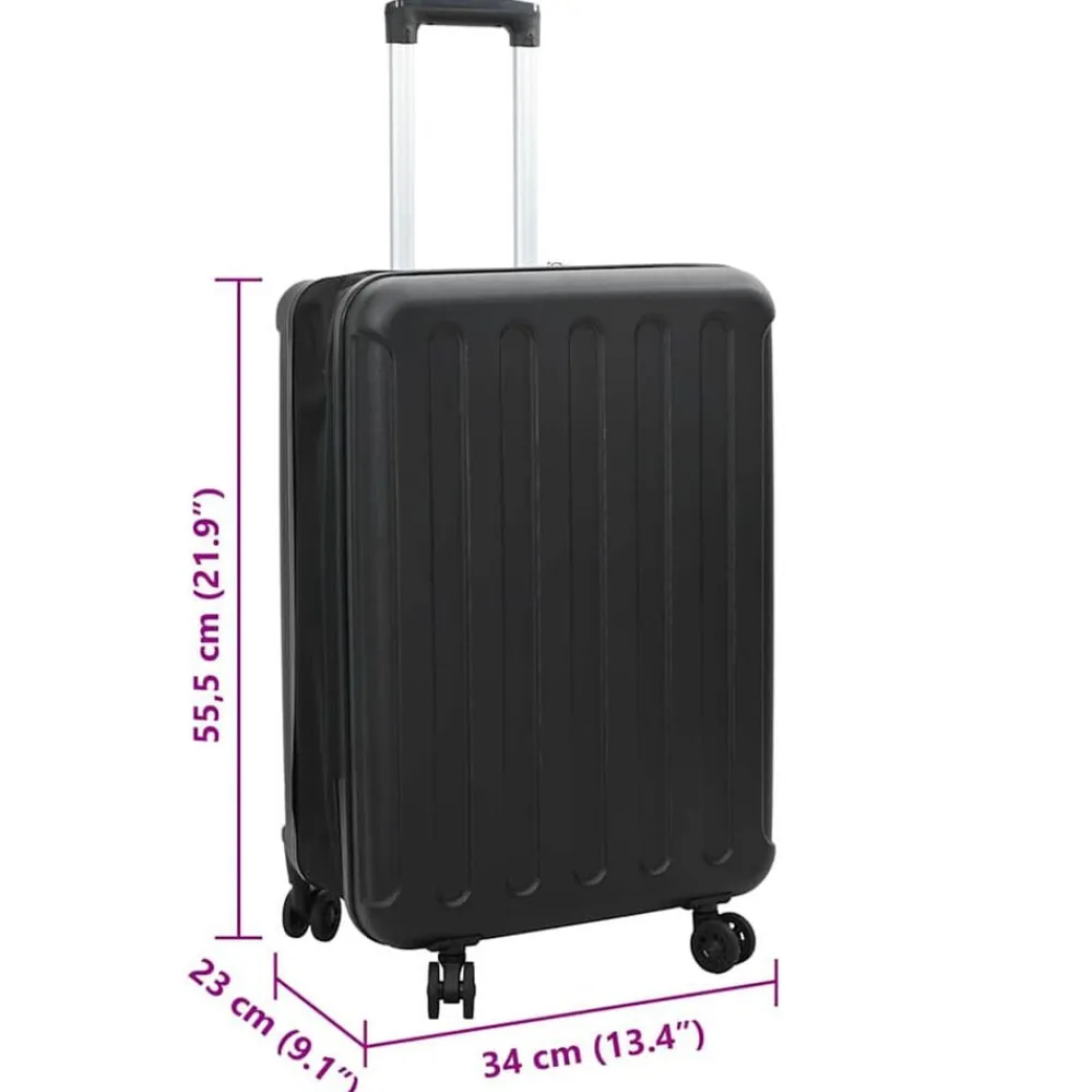 vidaXL Maleta con cerradura 34 x 23 x 55.5 cm Plástico ABS Negro Sale