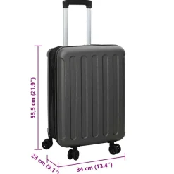 vidaXL Maletas Y Bolsos De Viaje-Maleta con cerradura 34 x 23 x 55.5 cm Plástico ABS