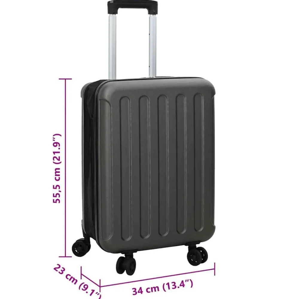 vidaXL Maletas Y Bolsos De Viaje-Maleta con cerradura 34 x 23 x 55.5 cm Plástico ABS