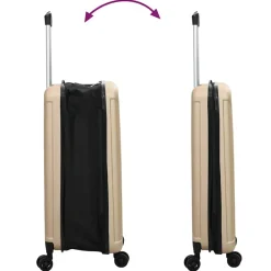 vidaXL Maletas Y Bolsos De Viaje-Maleta con cerradura champán 34 x 23 x 55.5 cm Plástico ABS