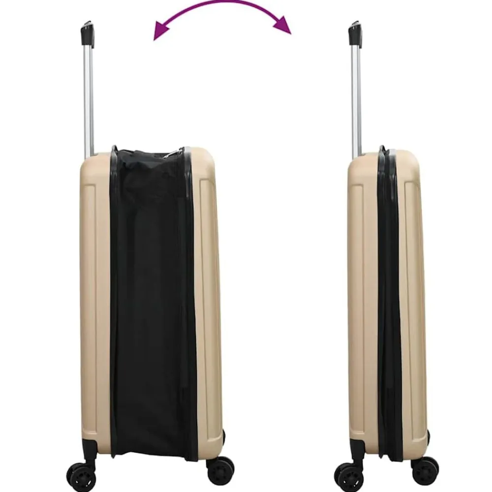 vidaXL Maletas Y Bolsos De Viaje-Maleta con cerradura champán 34 x 23 x 55.5 cm Plástico ABS