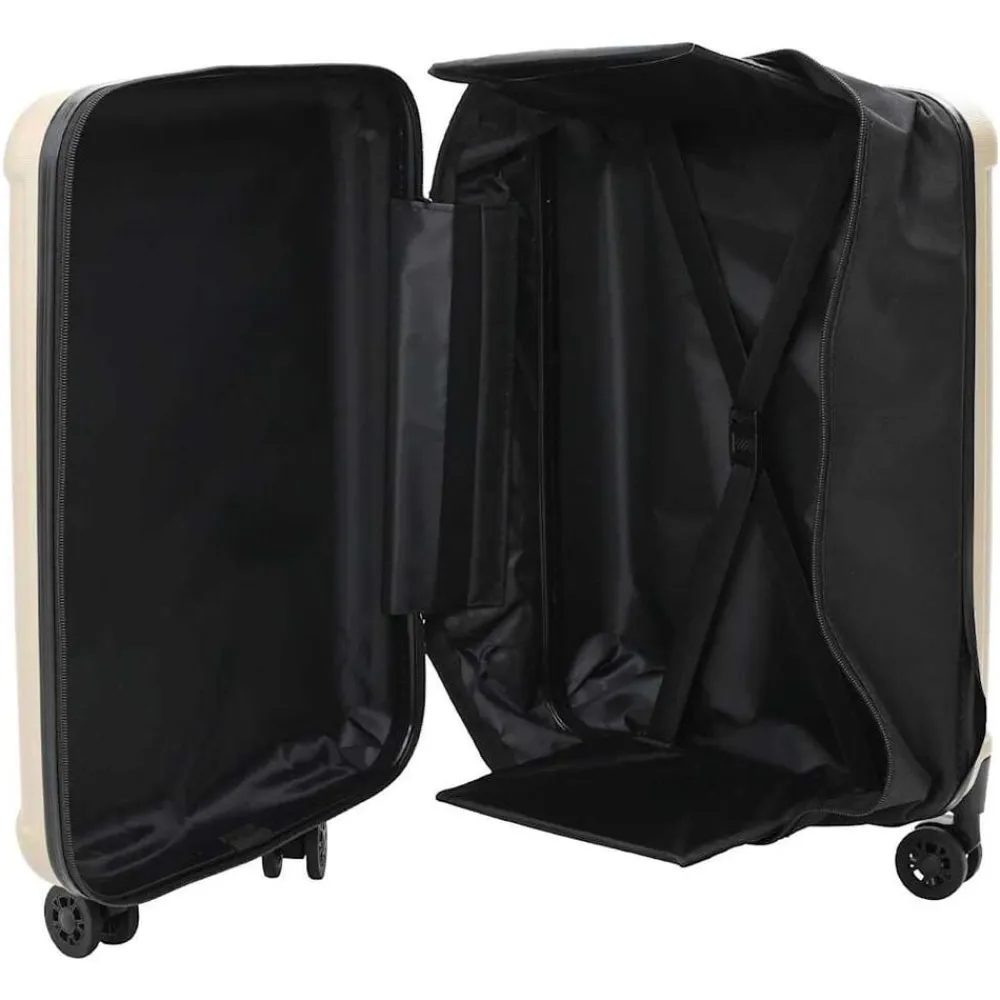 vidaXL Maletas Y Bolsos De Viaje-Maleta con cerradura champán 34 x 23 x 55.5 cm Plástico ABS