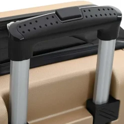 vidaXL Maletas Y Bolsos De Viaje-Maleta con cerradura champán 34 x 23 x 55.5 cm Plástico ABS