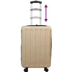 vidaXL Maletas Y Bolsos De Viaje-Maleta con cerradura champán 34 x 23 x 55.5 cm Plástico ABS