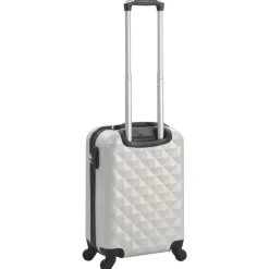 vidaXL Maletas Y Bolsos De Viaje-Maleta con ruedas trolley rígida plateada brillante ABS
