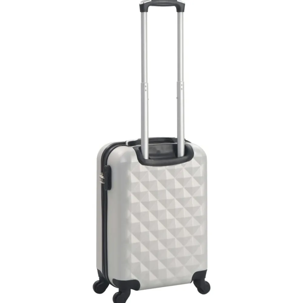 vidaXL Maletas Y Bolsos De Viaje-Maleta con ruedas trolley rígida plateada brillante ABS