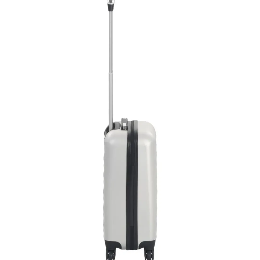 vidaXL Maletas Y Bolsos De Viaje-Maleta con ruedas trolley rígida plateada brillante ABS