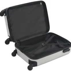 vidaXL Maletas Y Bolsos De Viaje-Maleta con ruedas trolley rígida plateada brillante ABS