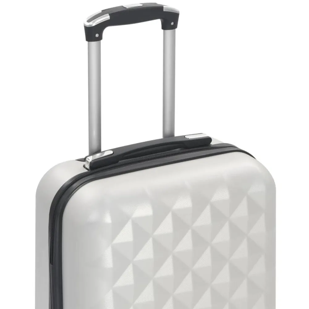vidaXL Maletas Y Bolsos De Viaje-Maleta con ruedas trolley rígida plateada brillante ABS