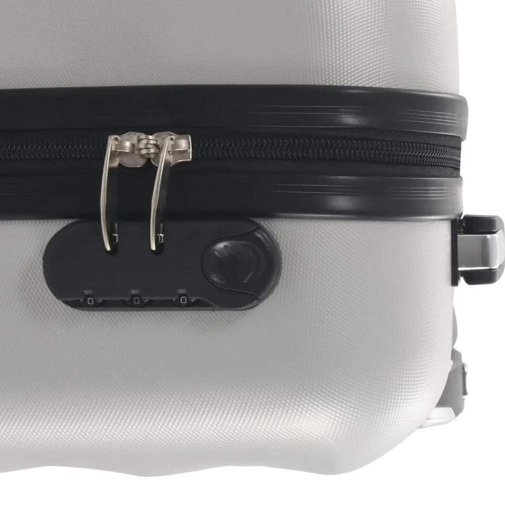 vidaXL Maletas Y Bolsos De Viaje-Maleta con ruedas trolley rígida plateada brillante ABS