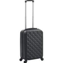 vidaXL Maleta con ruedas trolley rígida negra ABS Negro