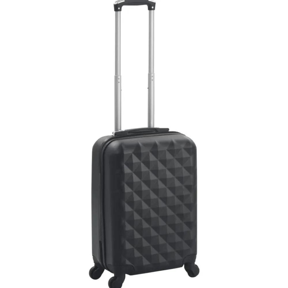 vidaXL Maleta con ruedas trolley rígida negra ABS Negro