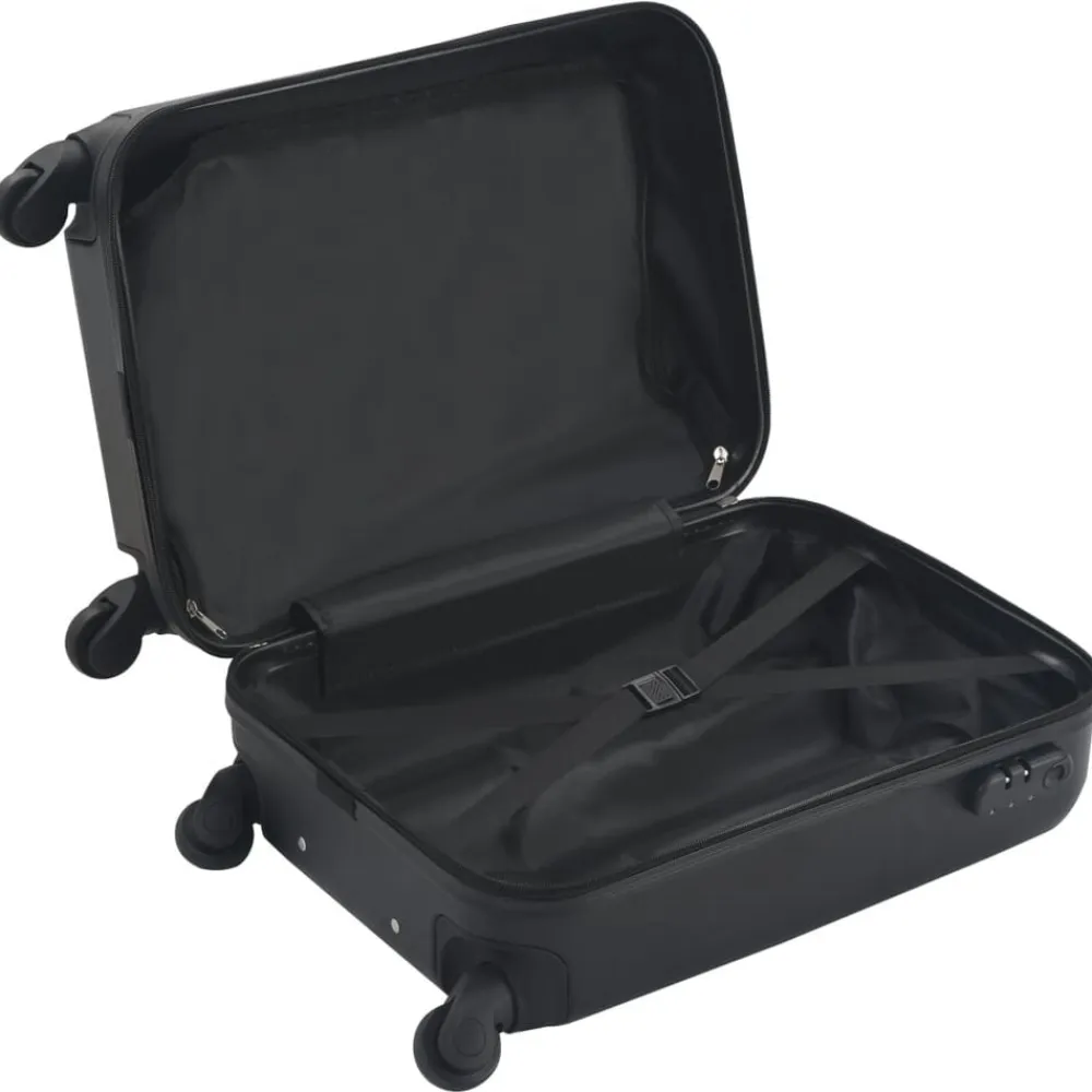 vidaXL Maleta con ruedas trolley rígida negra ABS Negro