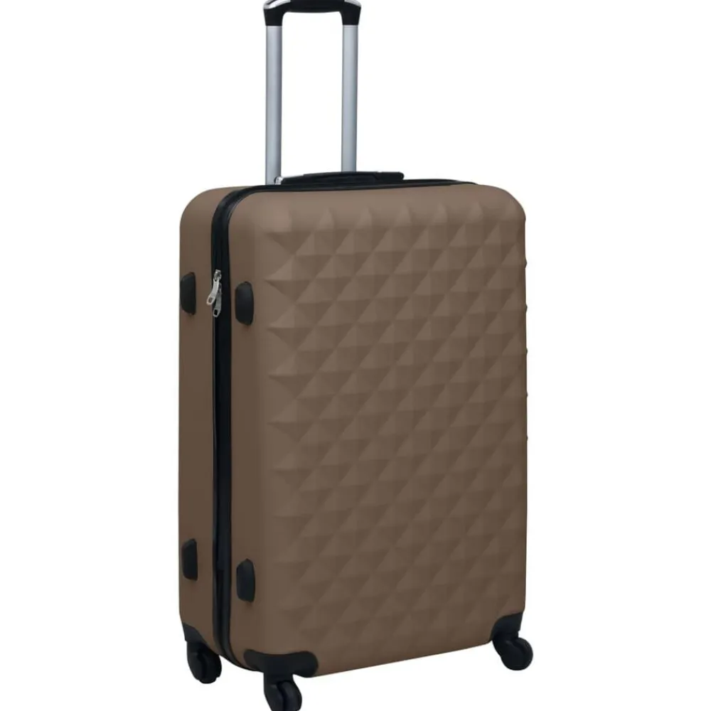 vidaXL Maletas Y Bolsos De Viaje-Maleta rígida con ruedas ABS marrón