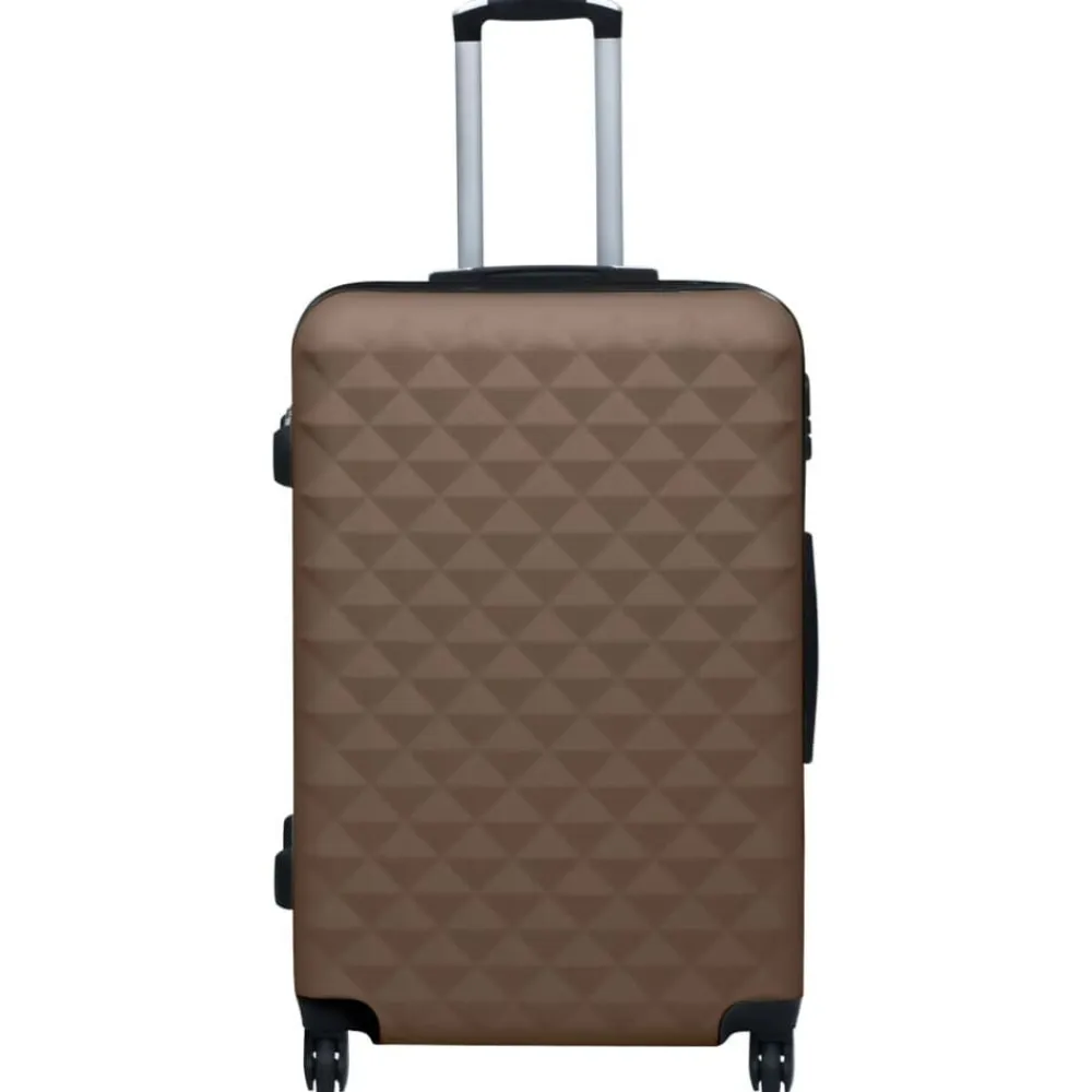 vidaXL Maletas Y Bolsos De Viaje-Maleta rígida con ruedas ABS marrón