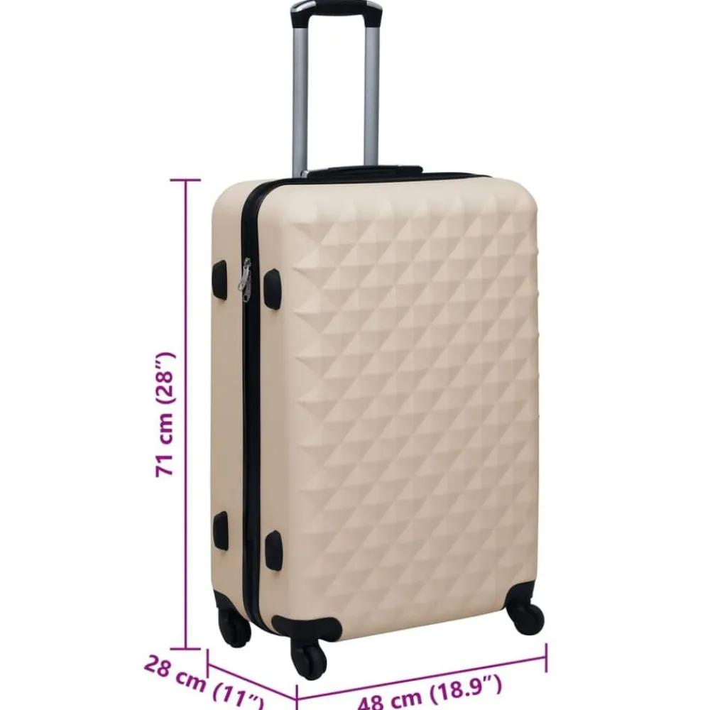 vidaXL Maleta rígida con ruedas ABS Dorado Discount