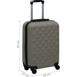 vidaXL Maleta trolley con ruedas rígida ABS gris Antracita Outlet
