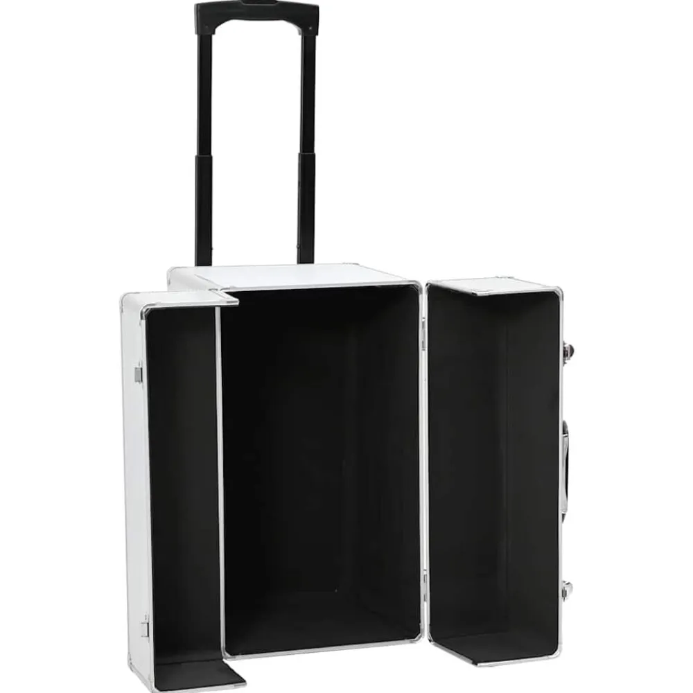 vidaXL Maletas Y Bolsos De Viaje-Maleta trolley de piloto aluminio plateado 47x39x27 cm