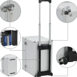 vidaXL Maletas Y Bolsos De Viaje-Maleta trolley de piloto aluminio plateado 47x39x27 cm