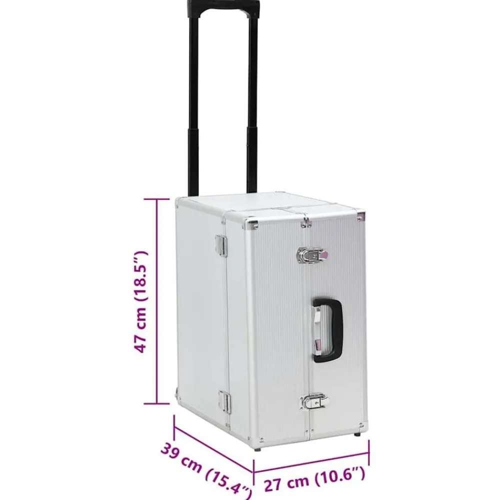 vidaXL Maletas Y Bolsos De Viaje-Maleta trolley de piloto aluminio plateado 47x39x27 cm