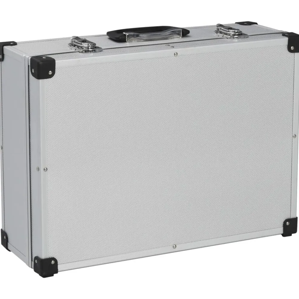 vidaXL Maletín de herramientas aluminio plateado 46x33x16 cm Outlet
