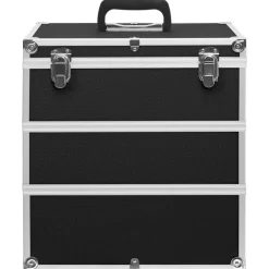 vidaXL Maletín de maquillaje 37x24x40 cm aluminio Negro