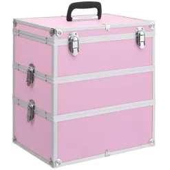 vidaXL Maletín de maquillaje 37x24x40 cm aluminio Rosa Online