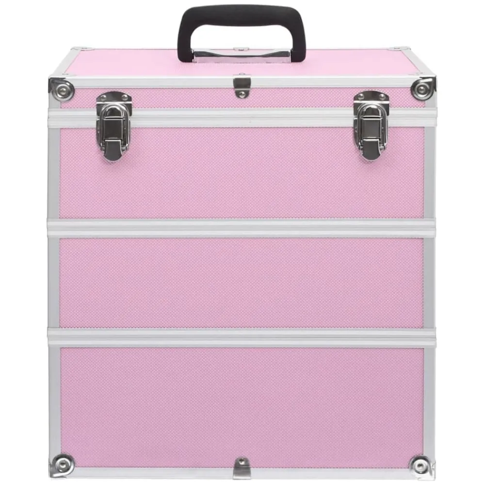 vidaXL Maletín de maquillaje 37x24x40 cm aluminio Rosa Online