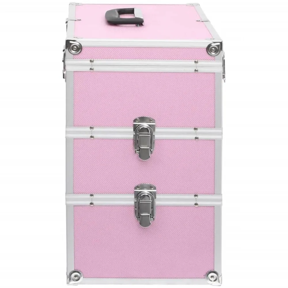 vidaXL Maletín de maquillaje 37x24x40 cm aluminio Rosa Online
