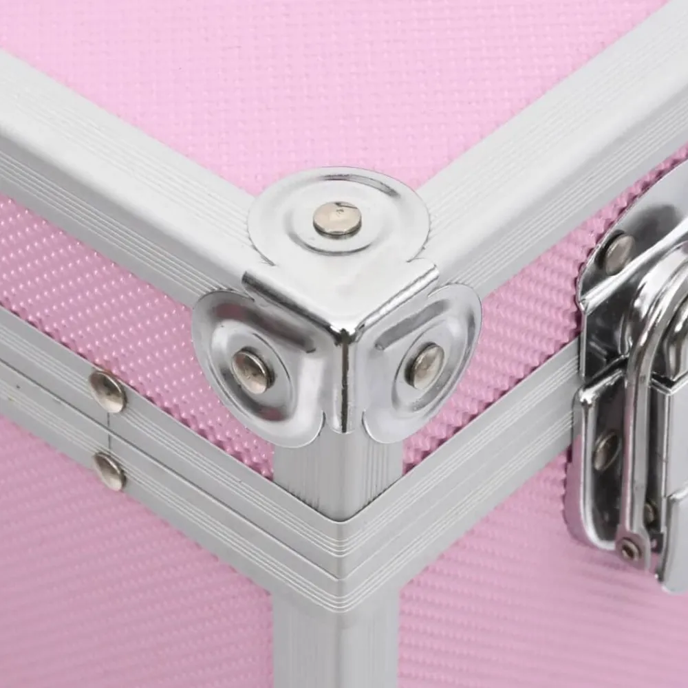 vidaXL Maletín de maquillaje 37x24x40 cm aluminio Rosa Online