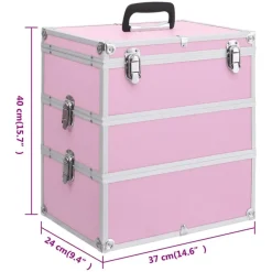 vidaXL Maletín de maquillaje 37x24x40 cm aluminio Rosa Online