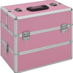 vidaXL Maletas Y Bolsos De Viaje-Maletín de maquillaje 37x24x35 cm aluminio