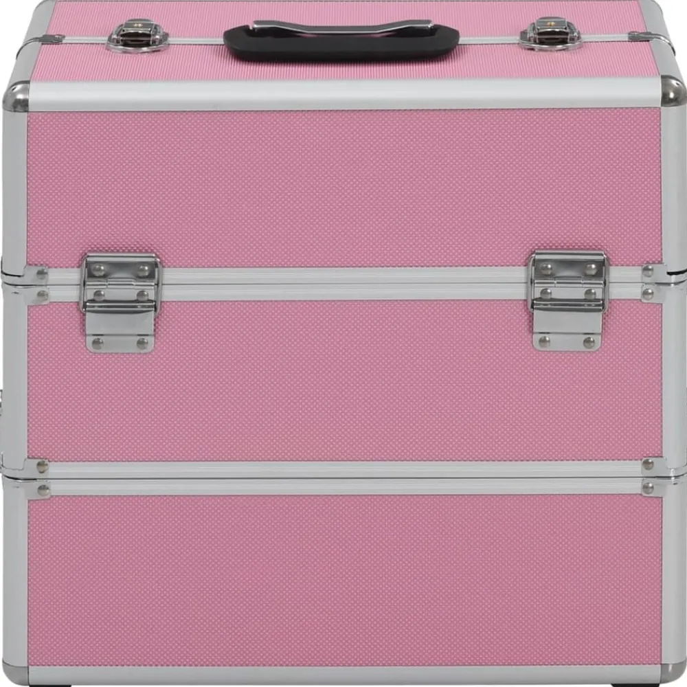 vidaXL Maletas Y Bolsos De Viaje-Maletín de maquillaje 37x24x35 cm aluminio