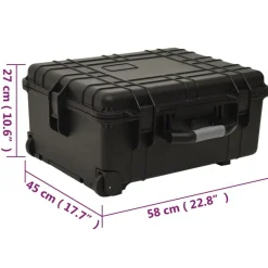 vidaXL Cámaras Y Objetivos-Maletín de vuelo con ruedas PP negro 58x45x27 cm