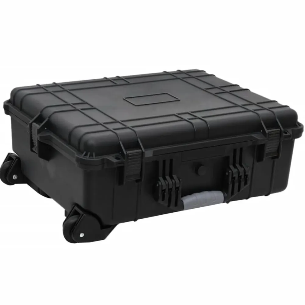 vidaXL Maletas Y Bolsos De Viaje-Maletín de vuelo con ruedas PP negro 63x50x23 cm