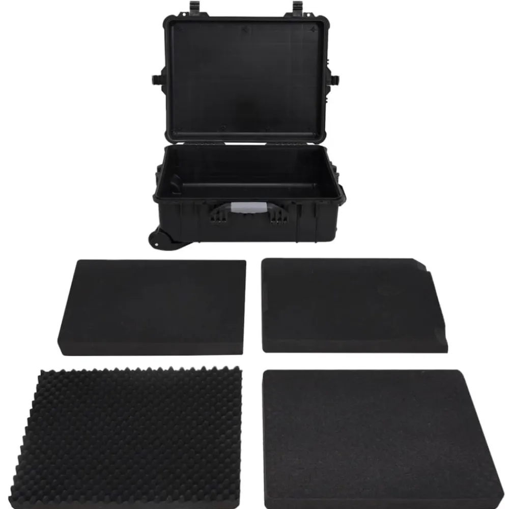 vidaXL Maletas Y Bolsos De Viaje-Maletín de vuelo con ruedas PP negro 63x50x23 cm