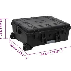 vidaXL Maletas Y Bolsos De Viaje-Maletín de vuelo con ruedas PP negro 63x50x23 cm
