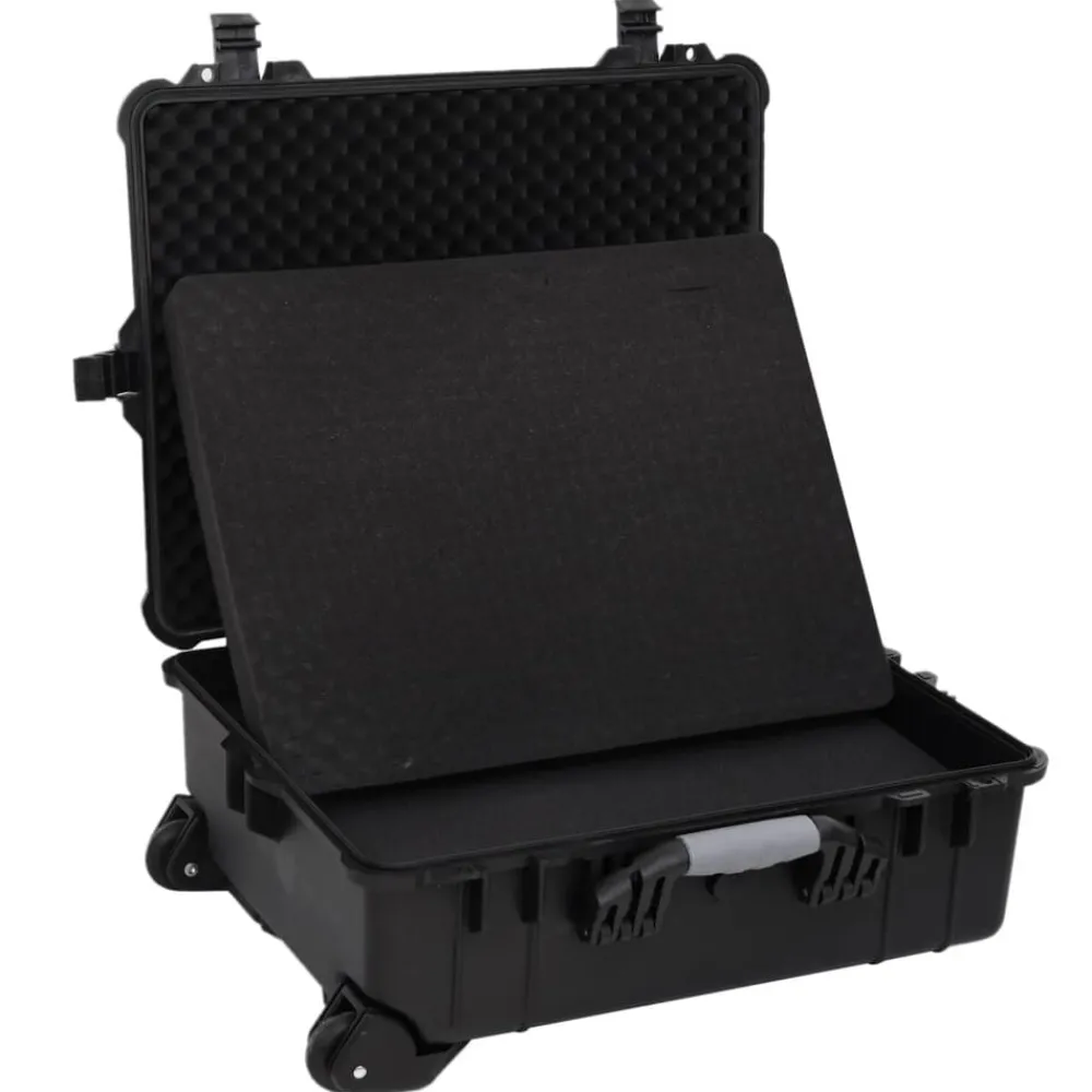 vidaXL Maletas Y Bolsos De Viaje-Maletín de vuelo con ruedas PP negro 63x50x23 cm