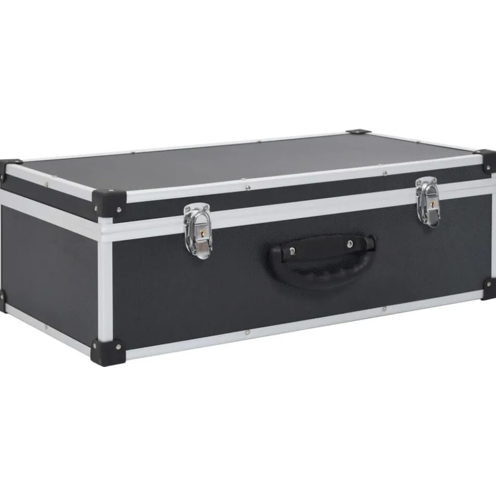 vidaXL Maletín para 80 CD aluminio y ABS Negro Outlet