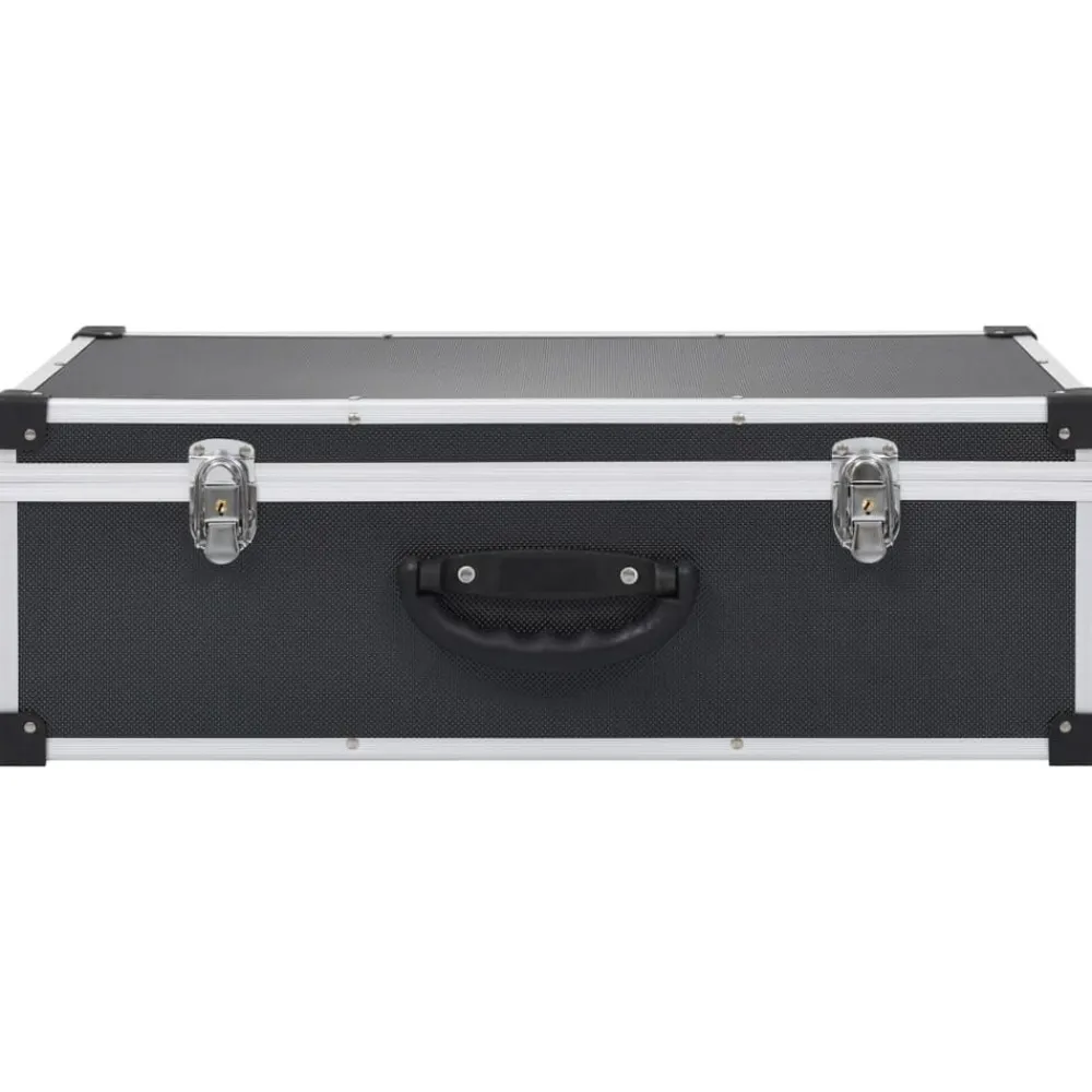 vidaXL Maletín para 80 CD aluminio y ABS Negro Outlet