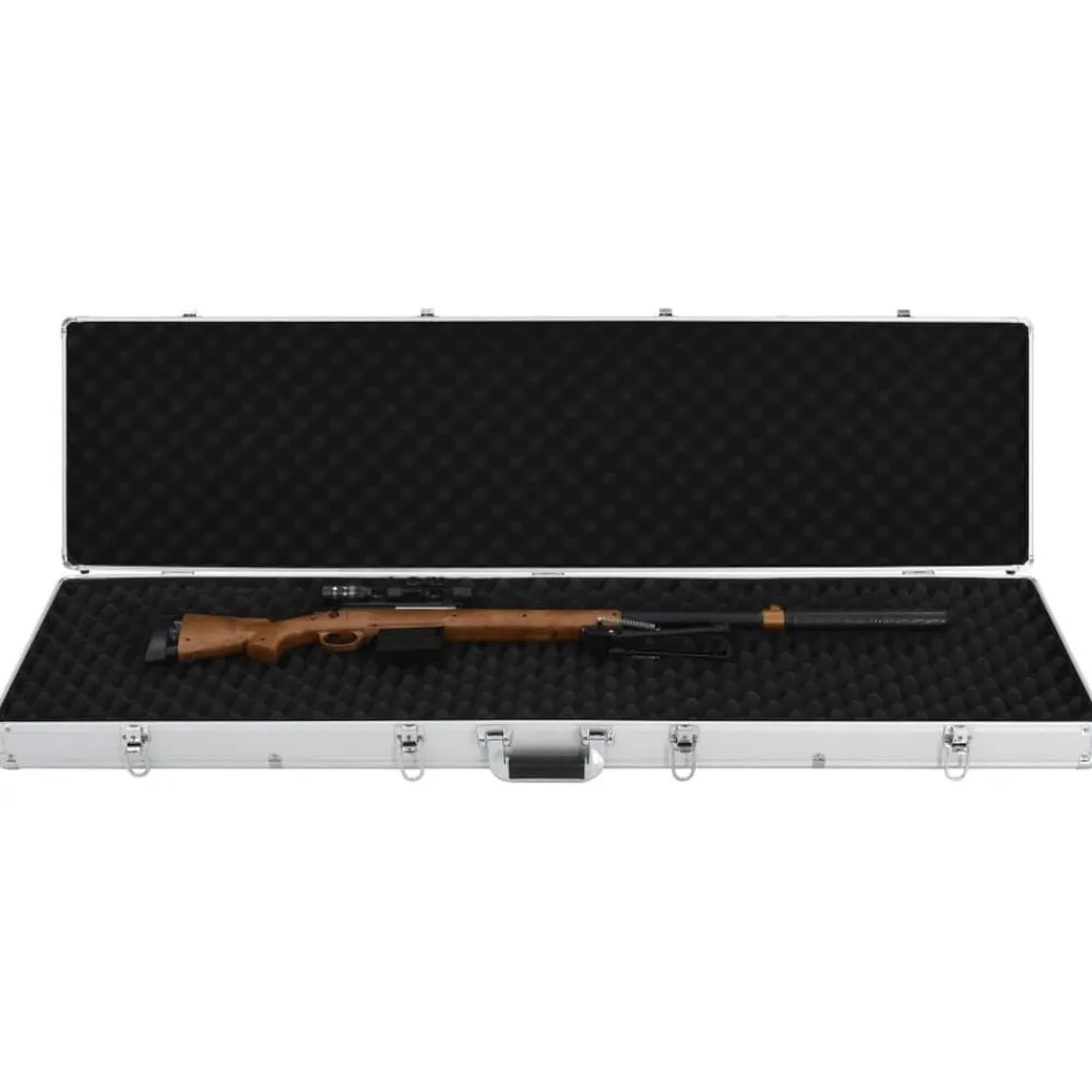 vidaXL Adultos-Maletín para armas de aluminio 134x35x12 cm