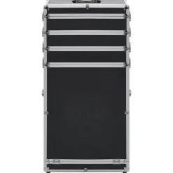 vidaXL Maletín trolley de maquillaje de aluminio Negro