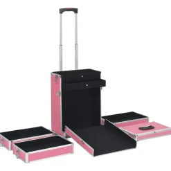 vidaXL Maletas Y Bolsos De Viaje-Maletín trolley de maquillaje de aluminio