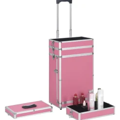 vidaXL Maletas Y Bolsos De Viaje-Maletín trolley de maquillaje de aluminio