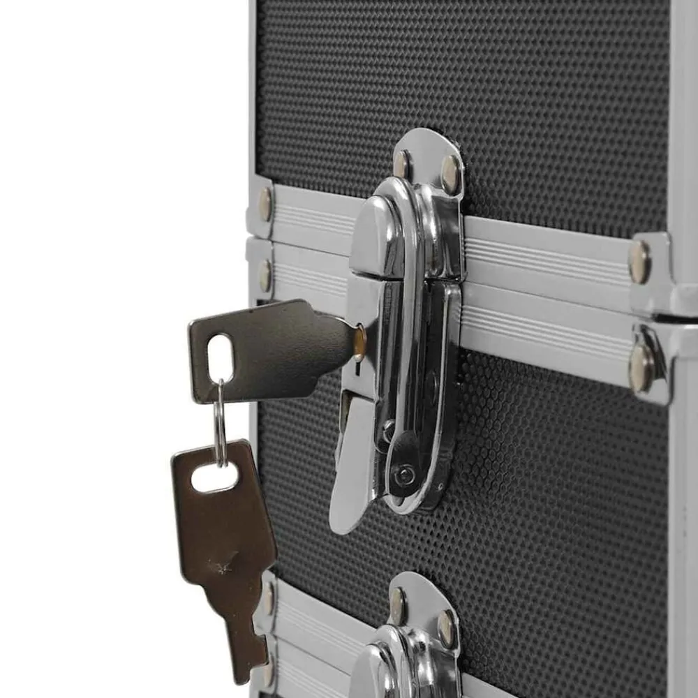 vidaXL Maletas Y Bolsos De Viaje-Maletín trolley de maquillaje de aluminio