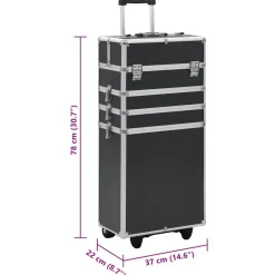 vidaXL Maletas Y Bolsos De Viaje-Maletín trolley de maquillaje de aluminio