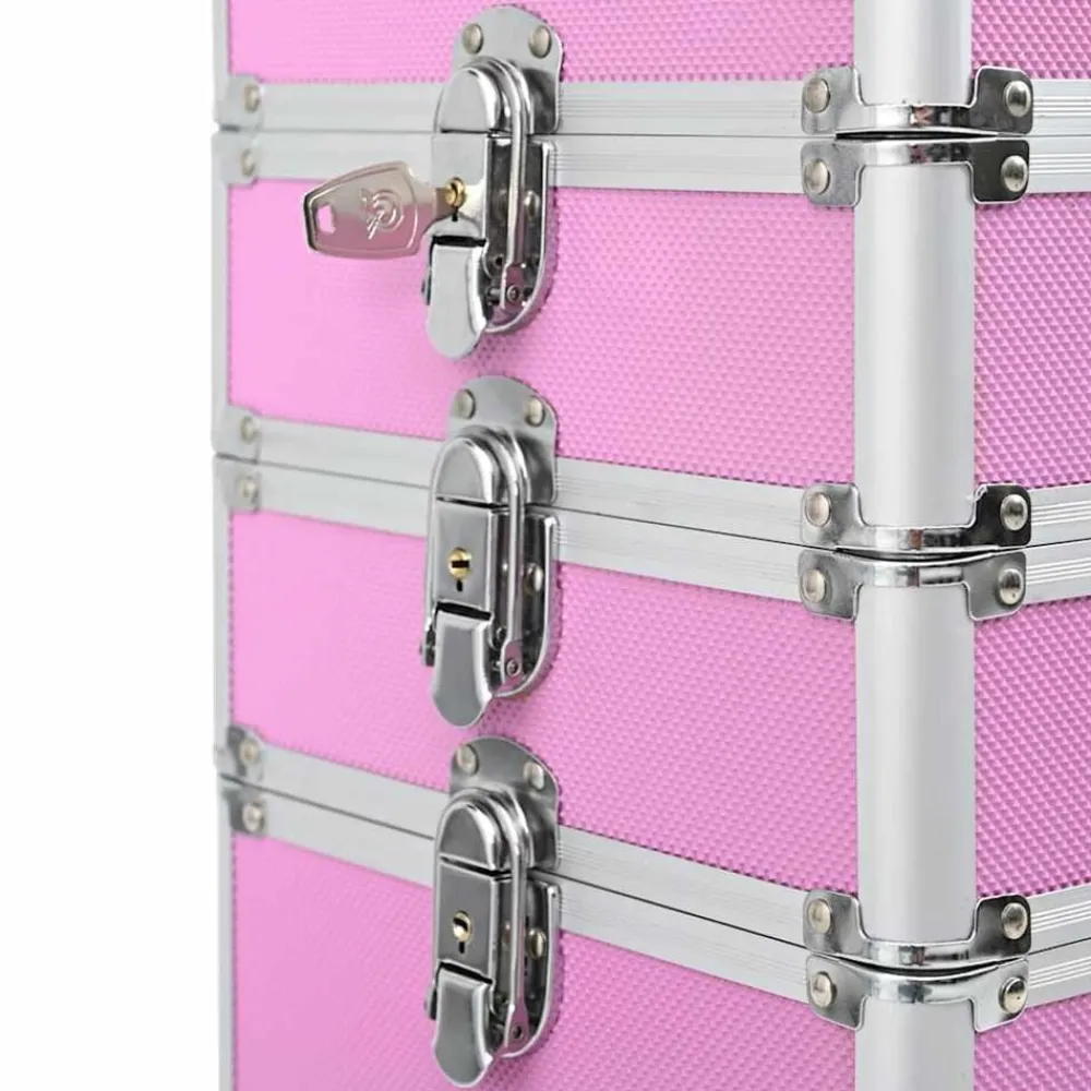 vidaXL Maletas Y Bolsos De Viaje-Maletín trolley de maquillaje de aluminio