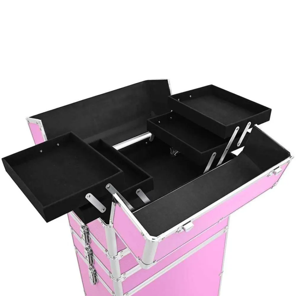 vidaXL Maletas Y Bolsos De Viaje-Maletín trolley de maquillaje de aluminio