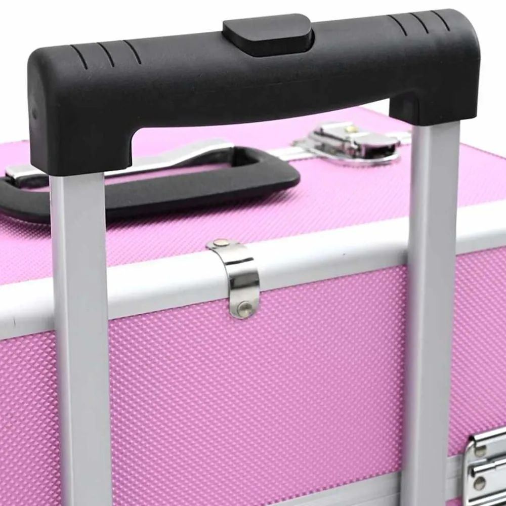vidaXL Maletas Y Bolsos De Viaje-Maletín trolley de maquillaje de aluminio